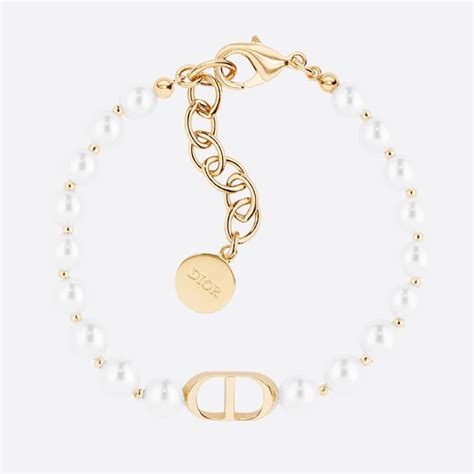 Christian Dior Pearl Gold Montaigne Bracelet .